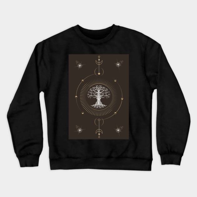 Astral Tree of Life Crewneck Sweatshirt by Wild Green Leaves